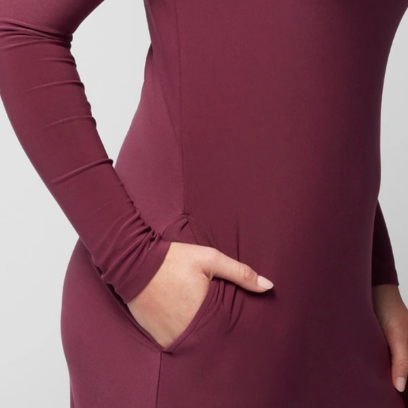 NWT Soma Matte Jersey Dress Midi Bra Dress Shelf Bra Off Shoulder Pockets Large - Picture 9 of 12